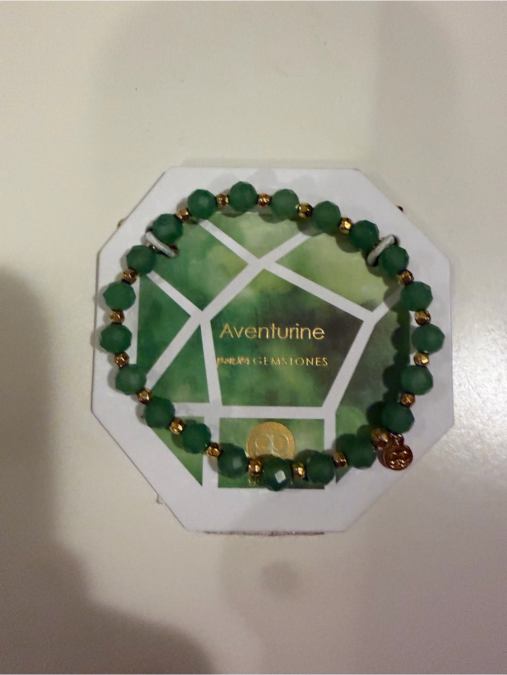 Gorjana Green Aventurine Beaded Bracelet with Gold Accents